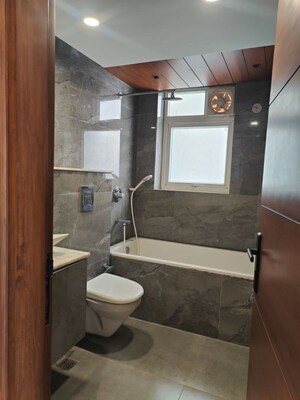 Bathroom in 3.5 BHK Builder Floor at Sushant Lok I – for Rent