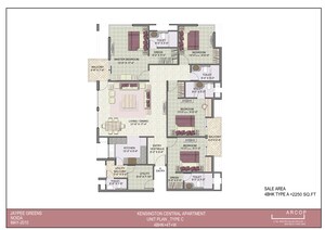 Floor Plan in 4 BHK Apartment at Jaypee Kensington Boulevard, Sector 131 – for Sale