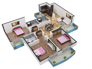 Floor Plan in 3 BHK Apartment at Eldeco Accolade, Sohna Sector 2 – for Sale