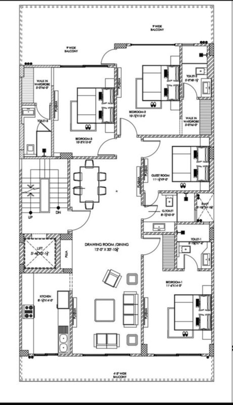 Floor Plan, vipul-world-floors 4 Bedroom 240 Sq.Yd. Builder Floor In Sector 48 Gurgaon 10413573