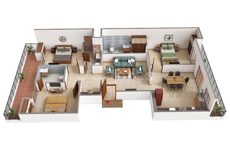Floor Plan, raj-one-good-earth 3 Bedroom 179 Sq.Yd. Builder Floor In Sector 71 Gurgaon 10417144