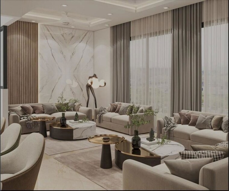 Living Room, raj-one-good-earth 3 Bedroom 179 Sq.Yd. Builder Floor In Sector 71 Gurgaon 10417144