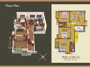 Floor Plan in 3 BHK Apartment at Kahilipara – for Sale