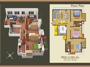 Floor Plan in 3 BHK Apartment at Kahilipara – for Sale