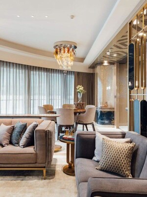 Living Room in 4 BHK Apartment at Lodha World View, Worli – for Sale