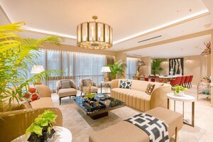 Living Room in 4 BHK Apartment at Lodha Trump Tower, Worli – for Sale