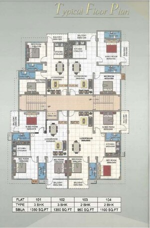 Floor Plan in 3 BHK Apartment at Jaya Nagar – for Sale