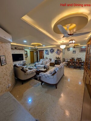 Living Room in 4 BHK Apartment at Mani Maniam, Gariahat – for Sale