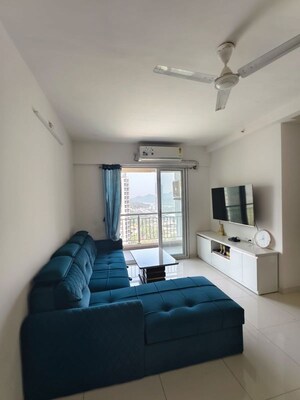 Living Room in 3 BHK Apartment at Godrej Emerald, Ghodbunder Road – for Rent