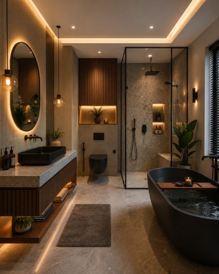Bathroom, naikkanal 4 Bedroom 3999 Sq.Ft. Villa In Naikkanal Thrissur 10419351