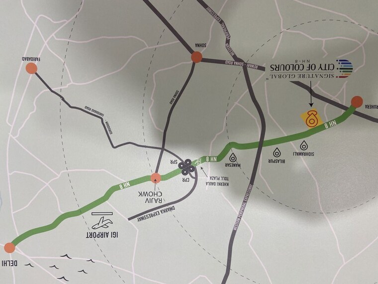 Map Location, signature-global-city-of-colours  1120 Sq.Ft. Plot In Nh 8 Gurgaon 10419526