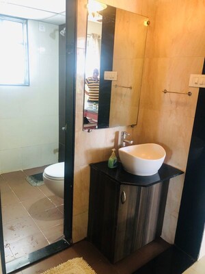 Bathroom in 3 BHK Apartment at Goel Ganga Panama , Pimple Nilakh – for Rent