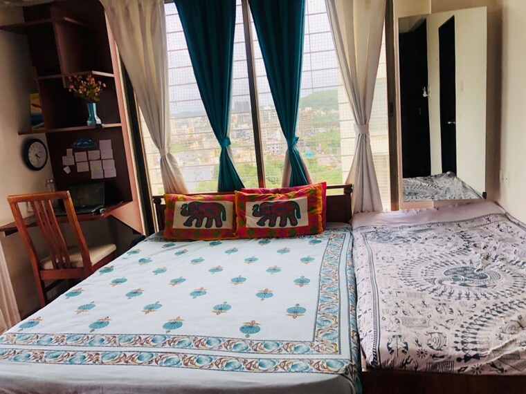 Bedroom, goel-ganga-panama 3 Bedroom 1500 Sq.Ft. Apartment In Pimple Nilakh Pune 10419925