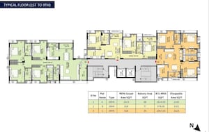 Floor Plan in 3 BHK Apartment at Tollygunge – for Sale
