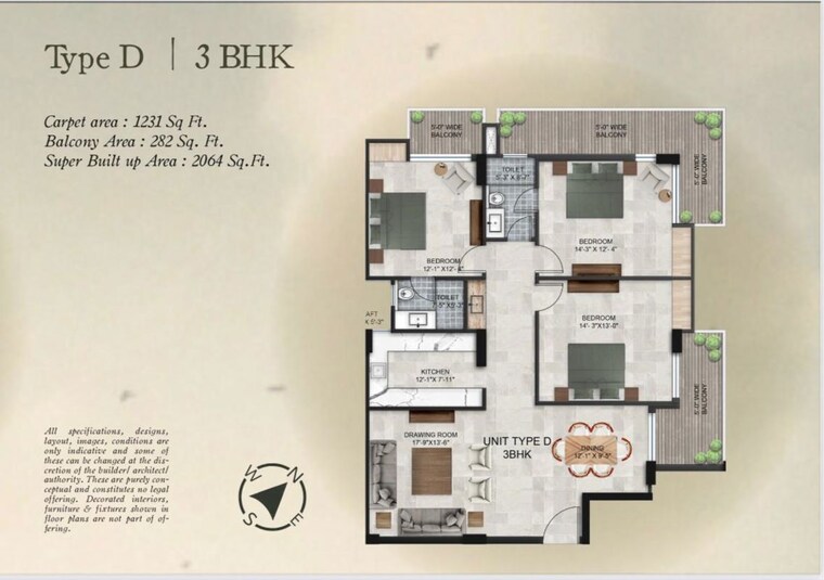 Floor Plan, morabadi 4 Bedroom 2480 Sq.Ft. Apartment In Morabadi Ranchi 10420278