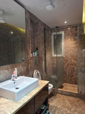 Bathroom in 4 BHK Builder Floor at Soami Nagar – for Rent