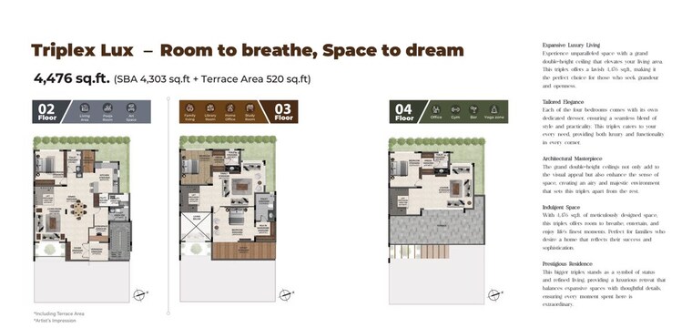 Floor Plan, valmark-city-ville 3 Bedroom 2298 Sq.Ft. Villa In Bannerghatta Road Bangalore 10422909