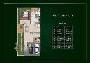 Floor Plan in 3 BHK Villa at Purva Sparkling Springs, Bannerghatta – for Sale