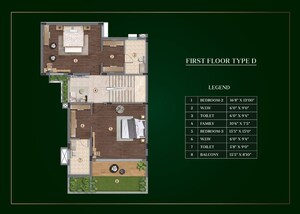 Floor Plan in 3 BHK Villa at Purva Sparkling Springs, Bannerghatta – for Sale
