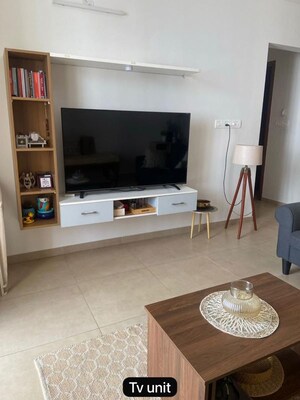 Living Room in 3 BHK Apartment at Bhartiya City Nikoo Homes II, Thanisandra Main Road – for Rent