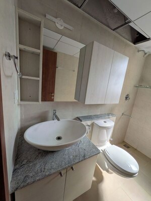 Bathroom in 3 BHK Apartment at Bhartiya City Nikoo Homes 4, Thanisandra Main Road – for Rent