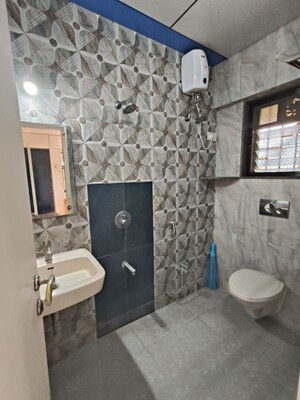 Bathroom in 3 BHK Apartment at Happy Valley, Manpada – for Rent