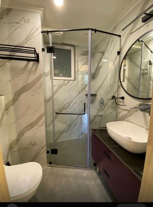 Bathroom in 3 BHK Builder Floor at Sushant Lok I – for Rent