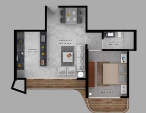 Floor Plan in 2 BHK Apartment at Mutha Sai Nirvana, Shahad – for Sale