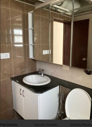 Bathroom in 3 BHK Apartment at Puravankara Palm Beach, Hennur – for Rent