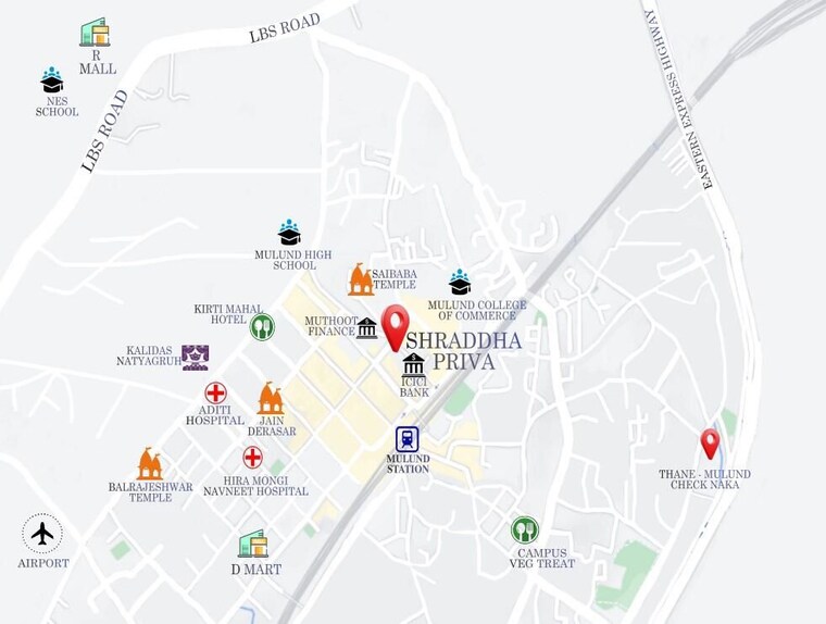Map Location, shraddha-priva 2 Bedroom 629 Sq.Ft. Apartment In Mulund West Mumbai 10354186