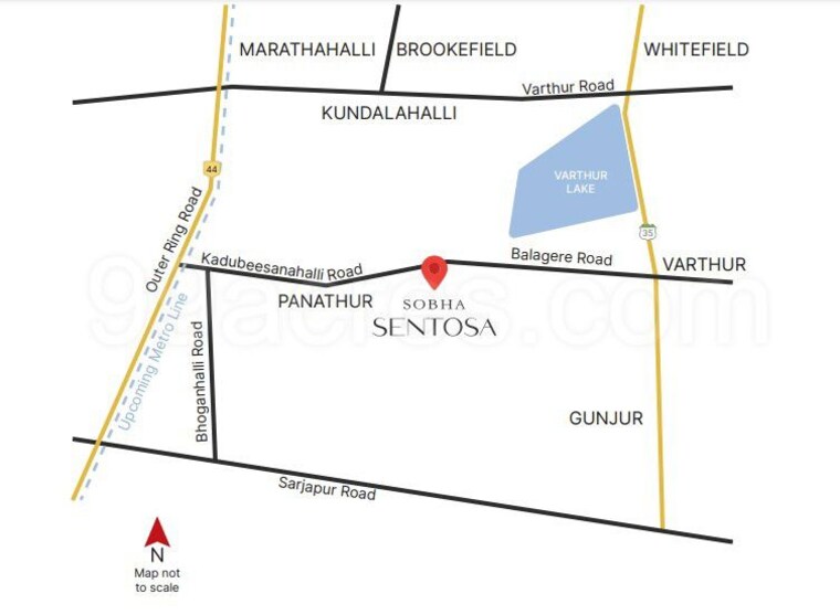 Map Location, sobha-sentosa 3.5 Bedroom 1825 Sq.Ft. Apartment In Balagere Bangalore 10424328