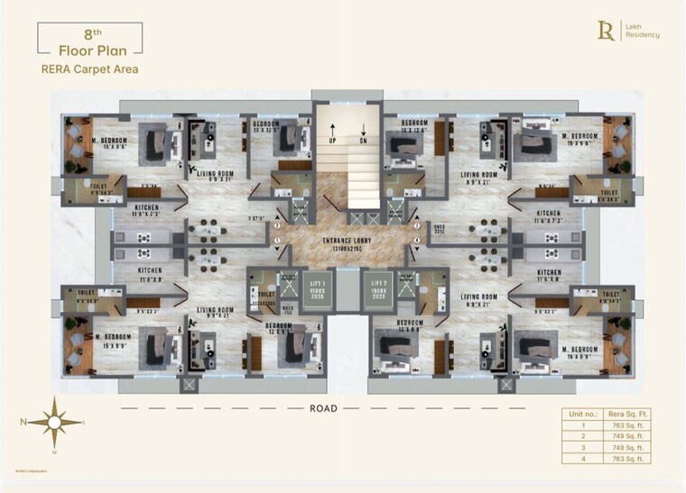 Floor Plan, lekh-residency 2 Bedroom 708 Sq.Ft. Apartment In Borivali West Mumbai 10424351