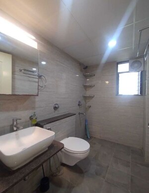 Bathroom in 3 BHK Apartment at Goyal and Co Orchid Whitefield, Whitefield – for Rent