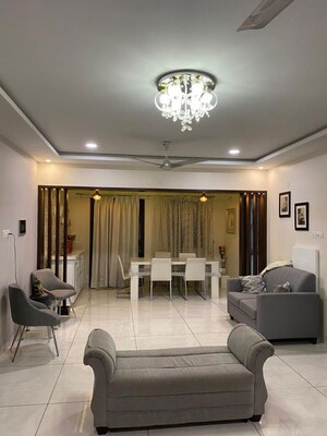 Living Room in 3 BHK Apartment at Sagar Waters Edge, Pimple Nilakh – for Rent