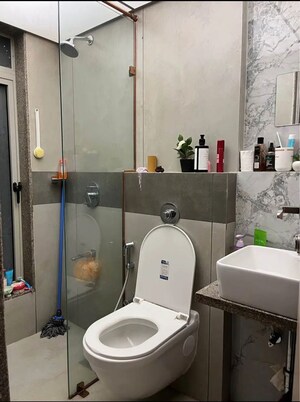 Attached Bathroom in 1 BHK Apartment at Gurukrupa Marina Enclave, Malad West – for Rent