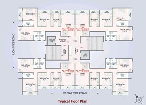 Floor Plan in 3 BHK Apartment at Deep Bindiya CHS, New Panvel East – for Sale