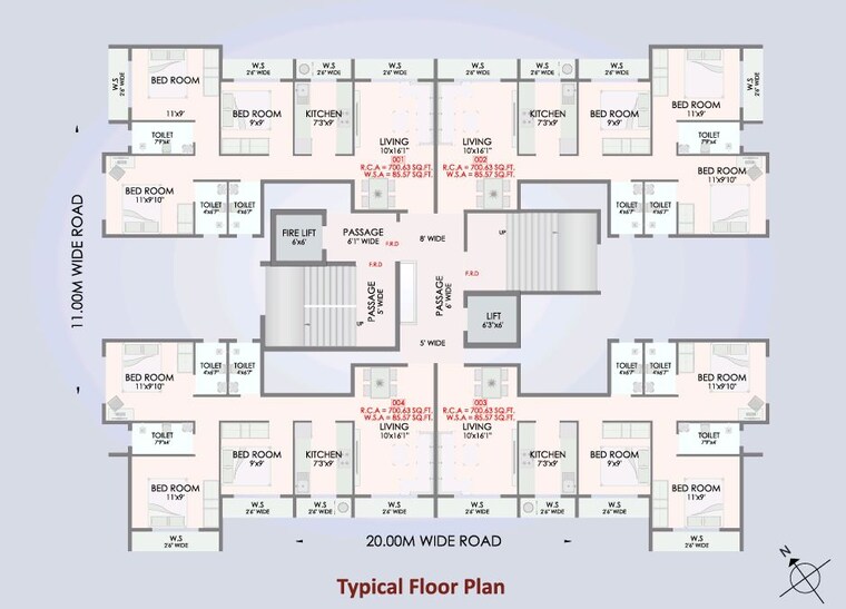 Floor Plan, deep-bindiya-chs 3 Bedroom 881 Sq.Ft. Apartment In New Panvel East Navi Mumbai 10425852