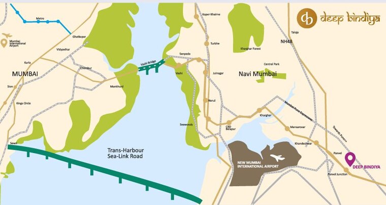 Map Location, deep-bindiya-chs 3 Bedroom 881 Sq.Ft. Apartment In New Panvel East Navi Mumbai 10425852