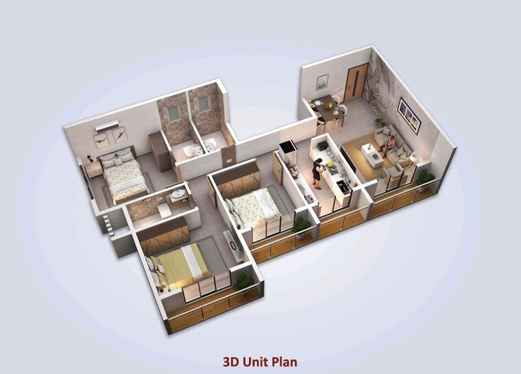 Floor Plan, deep-bindiya-chs 3 Bedroom 881 Sq.Ft. Apartment In New Panvel East Navi Mumbai 10425852