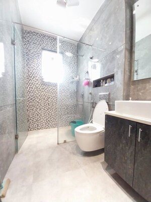 Bathroom in 4 BHK Builder Floor at Indrapuram – for Rent