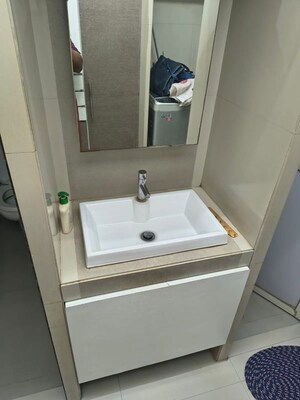 Bathroom in 1 BHK Apartment at Prabhavati Tower Chandanwadi, Khopat – for Rent