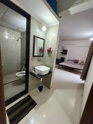 Bathroom in 2 BHK Apartment at Prasun Sarvam, Kharadi – for Rent