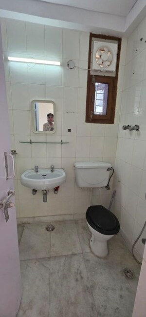 Bathroom in 3 BHK Builder Floor at Mehrauli – for Rent