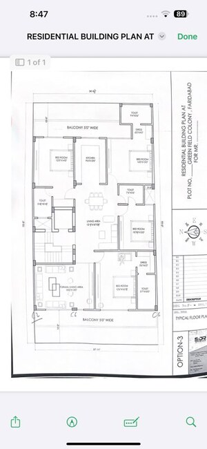 Floor Plan in 4 BHK Builder Floor at Green Fields Colony – for Sale