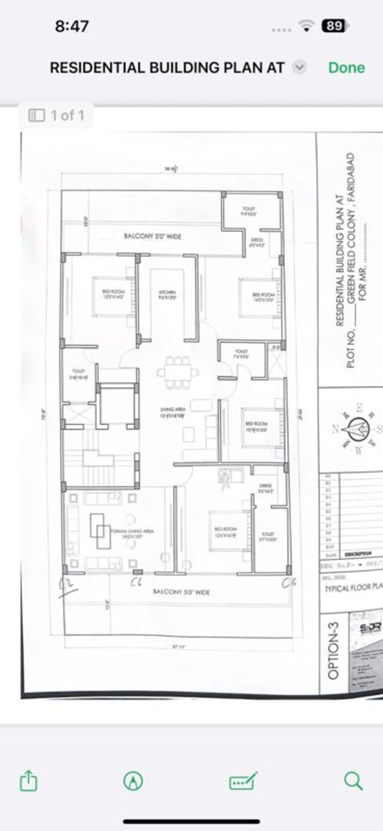 Floor Plan, green fields colony 4 Bedroom 3200 Sq.Ft. Builder Floor In Green Fields Colony Faridabad 10428523