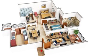 Floor Plan in 3 BHK Apartment at M3M Golf Hills, Sector 79 – for Sale