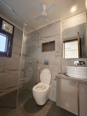Bathroom in 3 BHK Builder Floor at Chirag Enclave – for Rent
