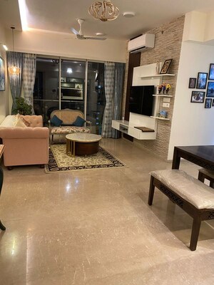 Living Room in 3 BHK Apartment at LnT Realty Crescent Bay, Parel – for Rent