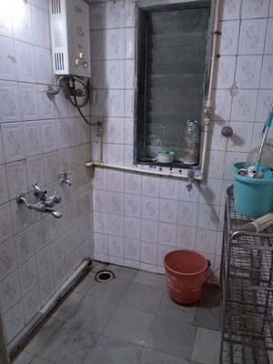 Bathroom in 1 BHK Apartment at Nav Sahyog CHS, Mahim – for Rent
