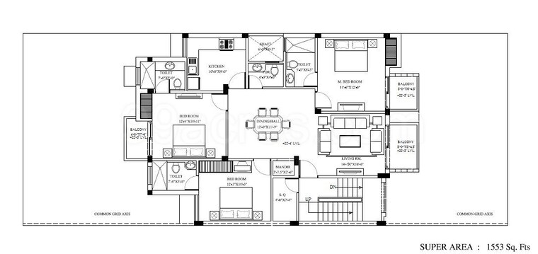 Floor Plan, orchid-island 3 Bedroom 1546 Sq.Ft. Apartment In Sector 51 Gurgaon 10430139